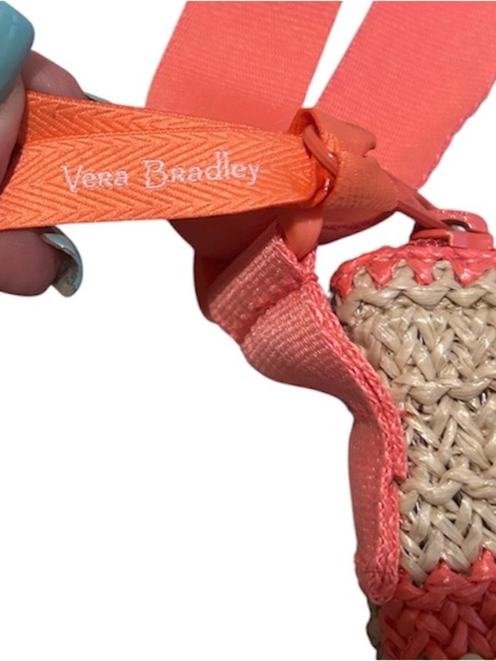 Vera Bradley Straw Crossbody- Rain Forest Lily Coral - Picture 5 of 8